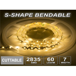 S-shaped “BENDABLE LED” 7mm LED strip.  50 metre roll